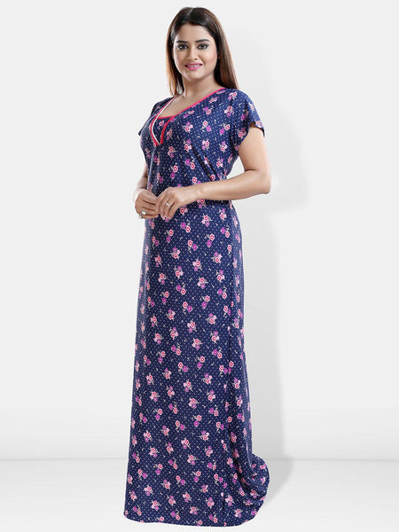 Be You Floral Printed Satin Maxi Nightdress