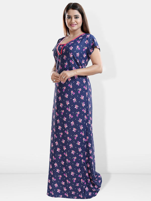 Be You Floral Printed Satin Maxi Nightdress