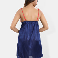 Be You Floral Lace Shoulder Straps Satin Nightdress With Robe