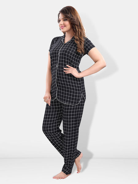 Be You Women Checked Night suit