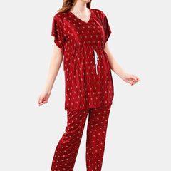 Be You Conversational Printed Satin Night Suit