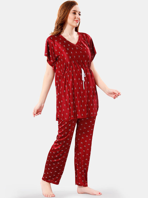 Be You Conversational Printed Satin Night Suit