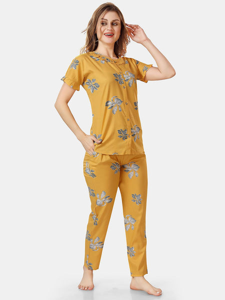 Be You Floral Printed Ruffles Night Suit