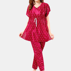 Be You Conversational Printed Satin Night Suit