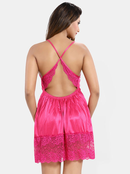 Be You Satin Baby Doll with High-Low