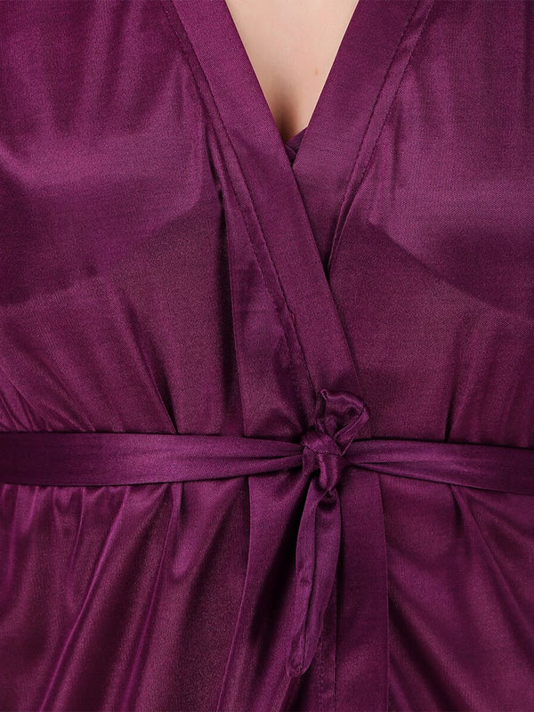 Be You Non-Wired Non Padded Lingerie Set With Robe BUF-3-PCS-SET-2246-L