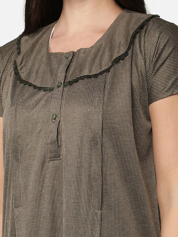 Be You Striped Maternity & Feeding Maxi Nightdress