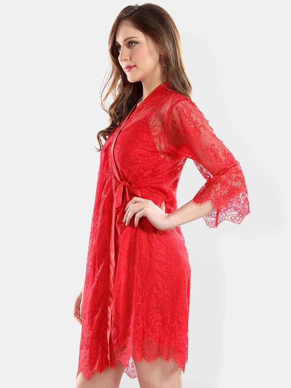 Be You Shoulder Straps Nightdress With Robe