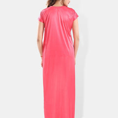 Be You V-Neck Satin Night Suit With Robe