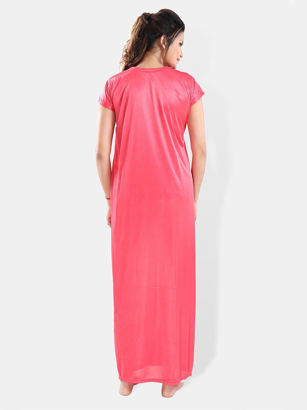 Be You V-Neck Satin Night Suit With Robe