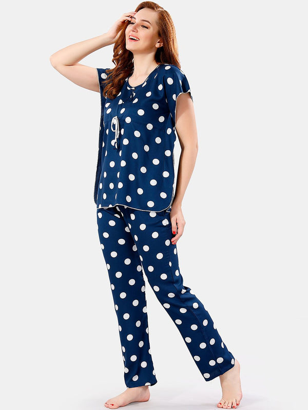 Be You Polka Dots Printed Night Suit