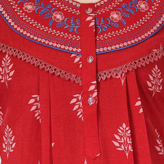Be You Ethnic Printed Embroidered Maxi Nightdress