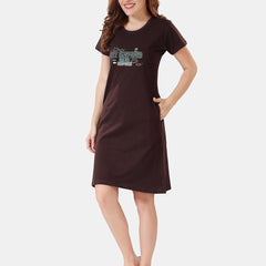 Be You Typographic Printed T-shirt Nightdress