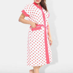 Be You Women Printed Cotton Anti-bacterial Super Soft Bath Robe With Belt