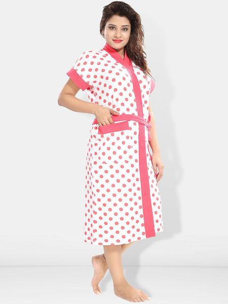 Be You Women Printed Cotton Anti-bacterial Super Soft Bath Robe With Belt
