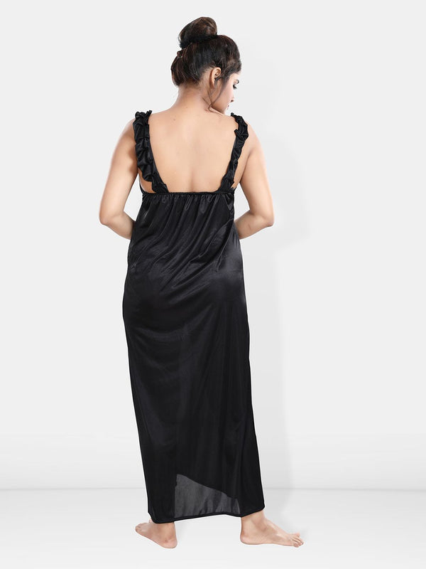 Be You Maxi Satin Wrap Nightdress With Robe