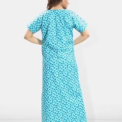 Be You Polka Dots Printed Pure Cotton Maxi Nightdress