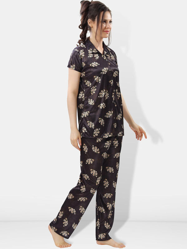 Be You Printed Satin Shirt & Pyjama