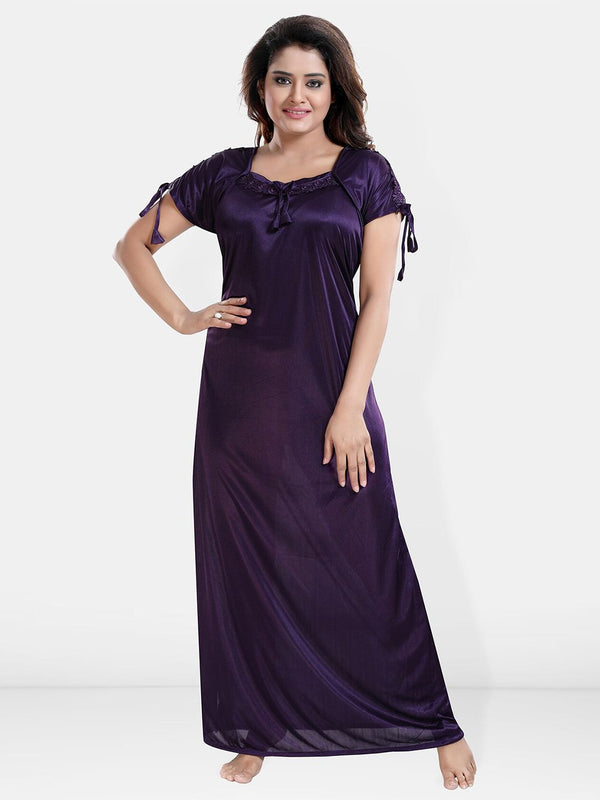 Be You V-Neck Satin Maxi Sweat Nightdress