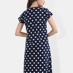 Be You Polka Dots Printed T-shirt Nightdress