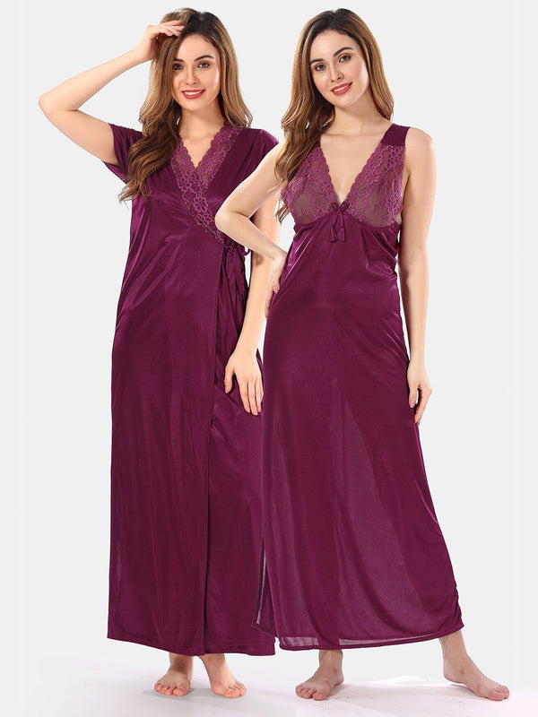 Be You Satin Maxi Nightdress With Robe