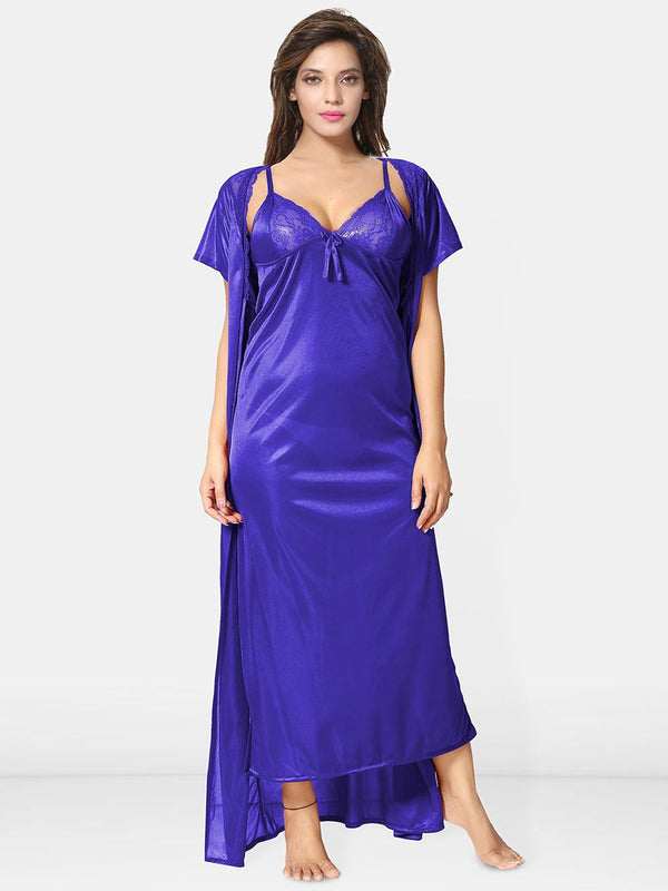 Be You Women Pack of 2 Nighty with Robe Nightdress