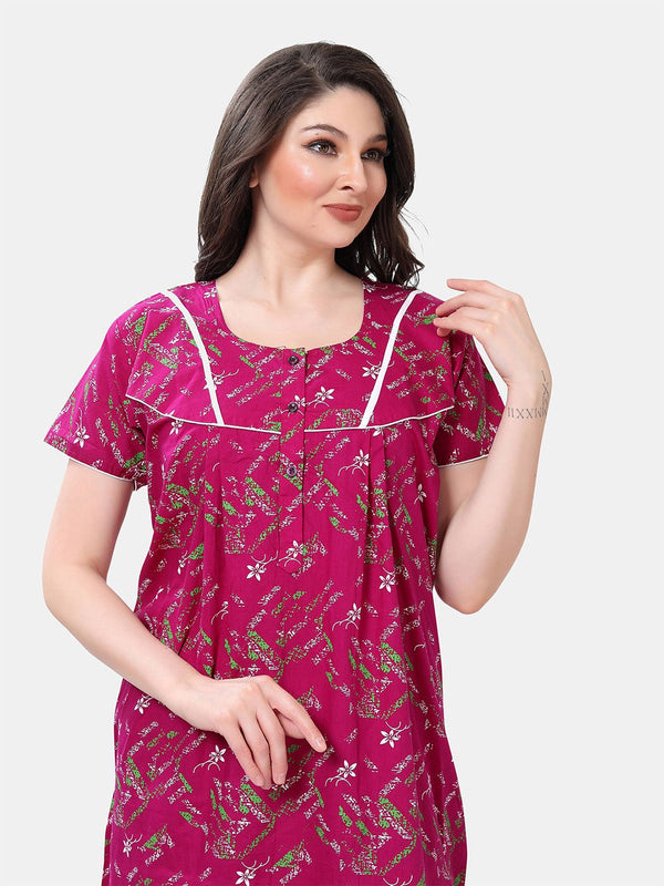 Be You Printed Pure Cotton Maxi Nightdress