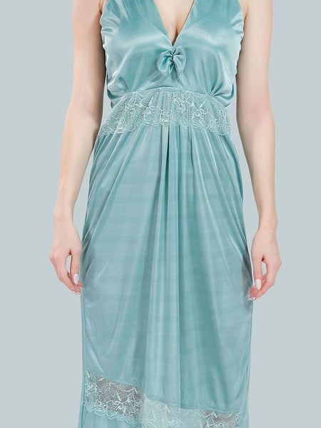 Be You V-Neck Satin Maxi Nightdress With Robe