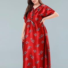 Be You Red Printed Maxi Kaftan Nightdress