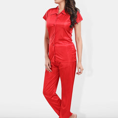 Be You Lapel Collar Satin Night suit