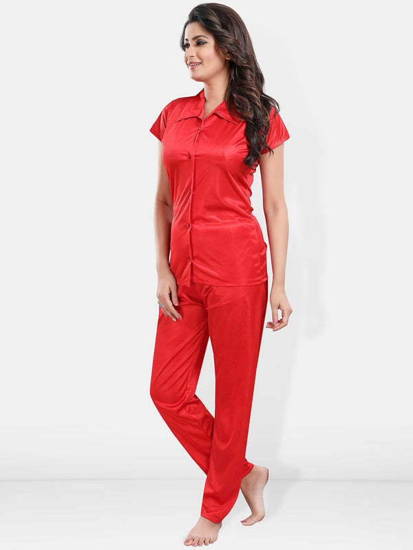 Be You Lapel Collar Satin Night suit