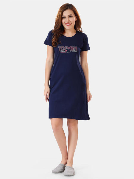 Be You Typographic Printed T-shirt Nightdress