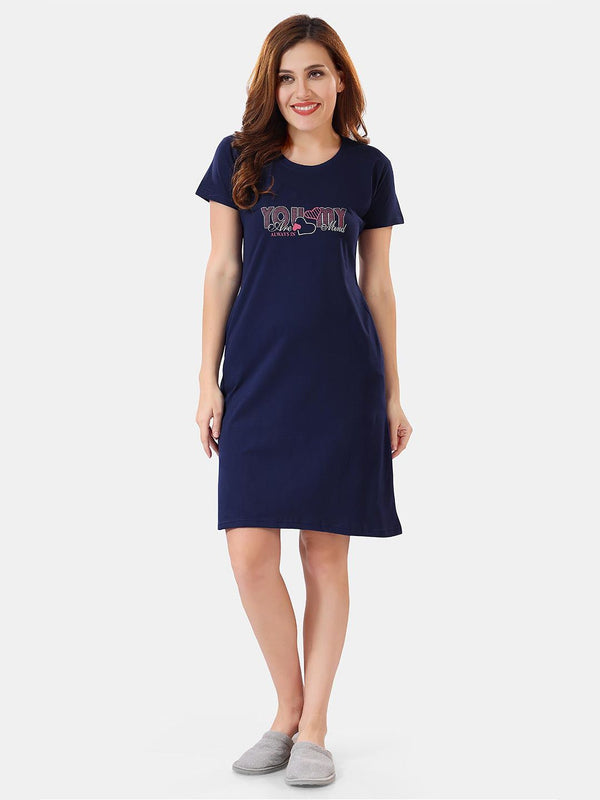 Be You Typographic Printed T-shirt Nightdress