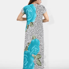 Be You Floral Printed V-Neck Satin Maternity Maxi Nightdress