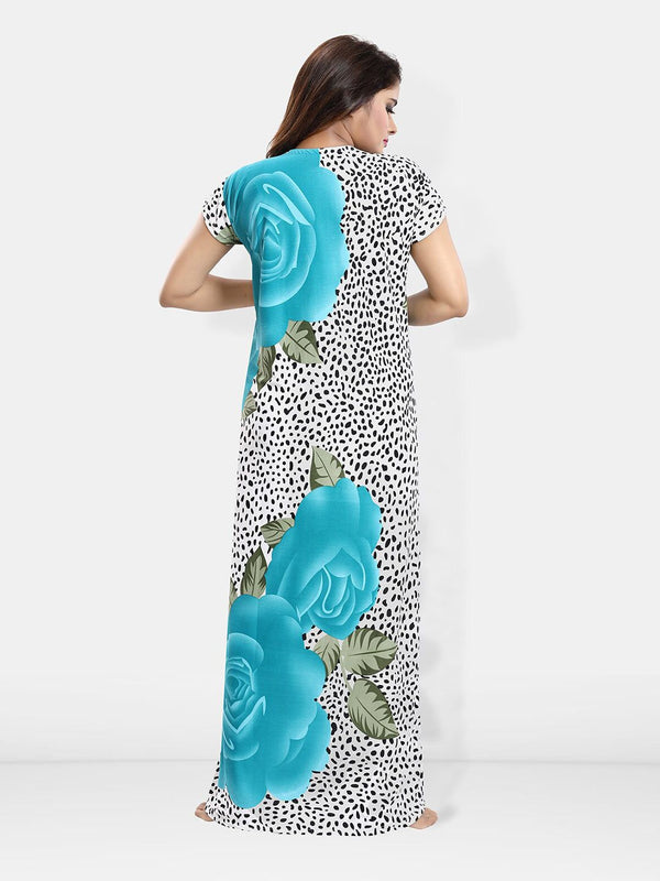 Be You Floral Printed V-Neck Satin Maternity Maxi Nightdress