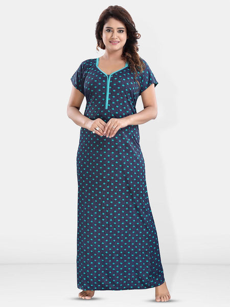 Be You Polka Dots Printed Satin Maxi Nightdress