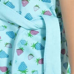Be You Blue Conversational Cotton Drawstring Knee Length Bath Robe