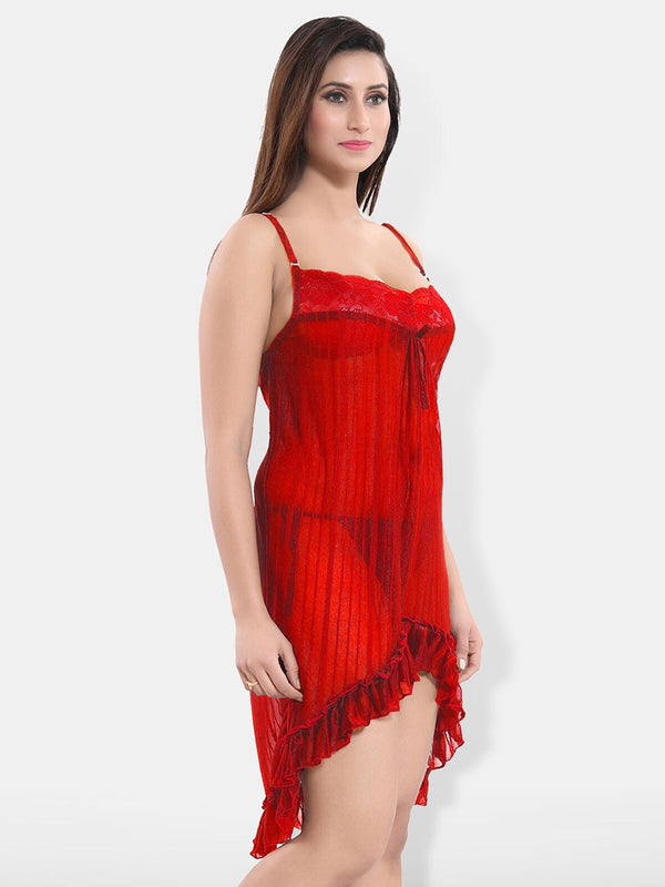 Be You Self Design Shoulder Straps Net Baby Doll