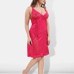 Be You Women Pink Nightdress with Robe