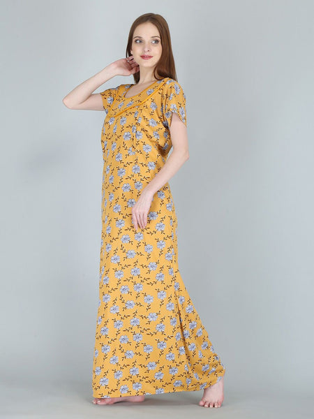 Be You Women Printed Maternity Maxi Nightdress