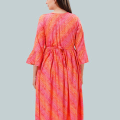 Be You Striped Bell Sleeves Maternity Kurta