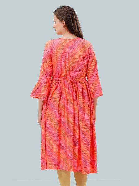 Be You Striped Bell Sleeves Maternity Kurta
