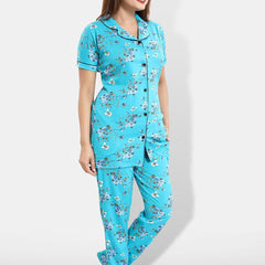 Be You Pack Of 2 Printed Lapel Collar Pure Cotton Night suit