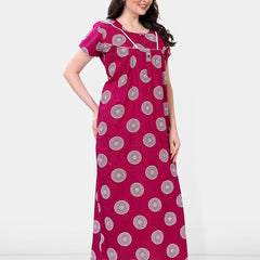 Be You Ethnic Motifs Printed Maxi Nightdress