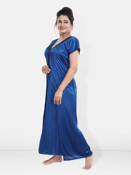 Be You Maxi Satin Wrap Nightdress With Robe