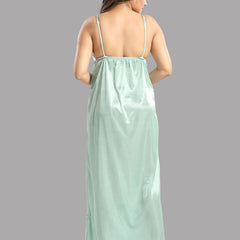 Be You Green Satin Maxi Shoulder Straps Nightdress