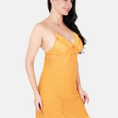 Be You Sleeveless Net Nightdress With Robe