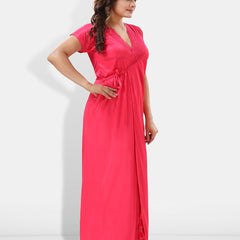Be You 6 Pieces Satin Maxi Nightdress Set With Robe And Lingerie Set