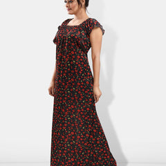 Be You Floral Printed Satin Maxi Nightdress