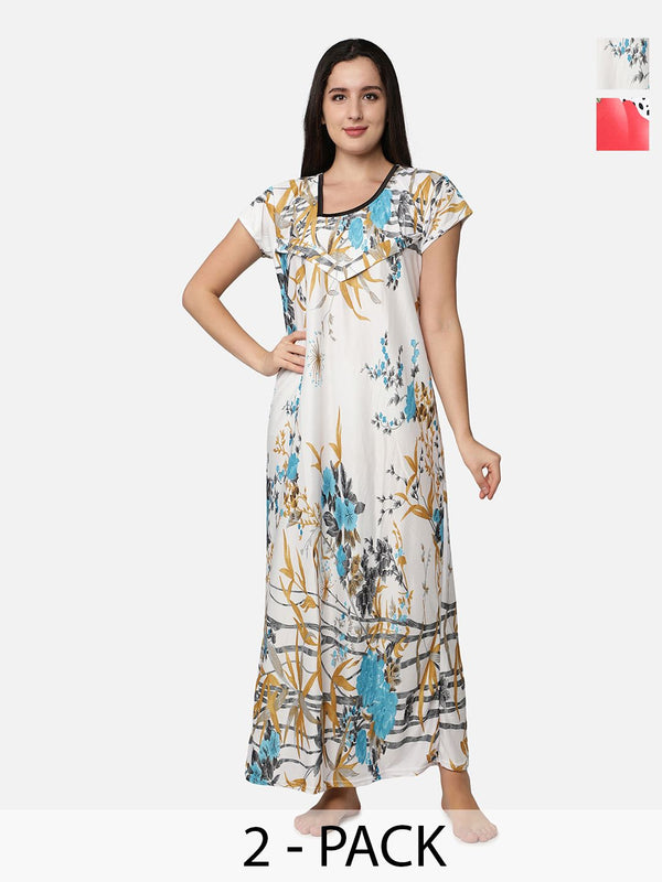 Be You Floral Printed Maternity Maxi Nightdress